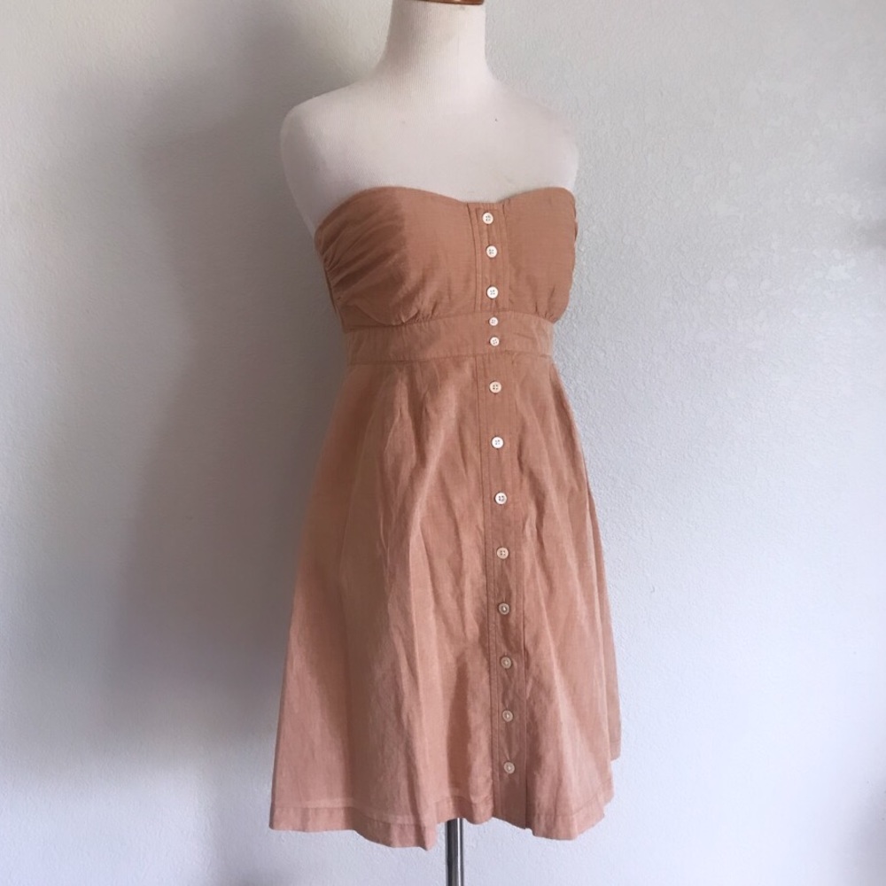 J.Crew NWT button up chambray strapless dr…